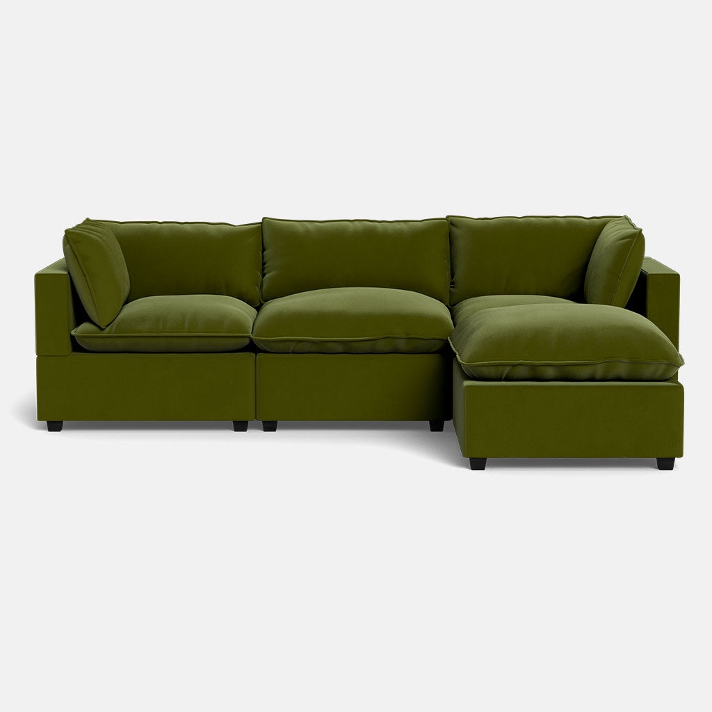 Kova Pillow Cushion Sofa 122" + Ottoman