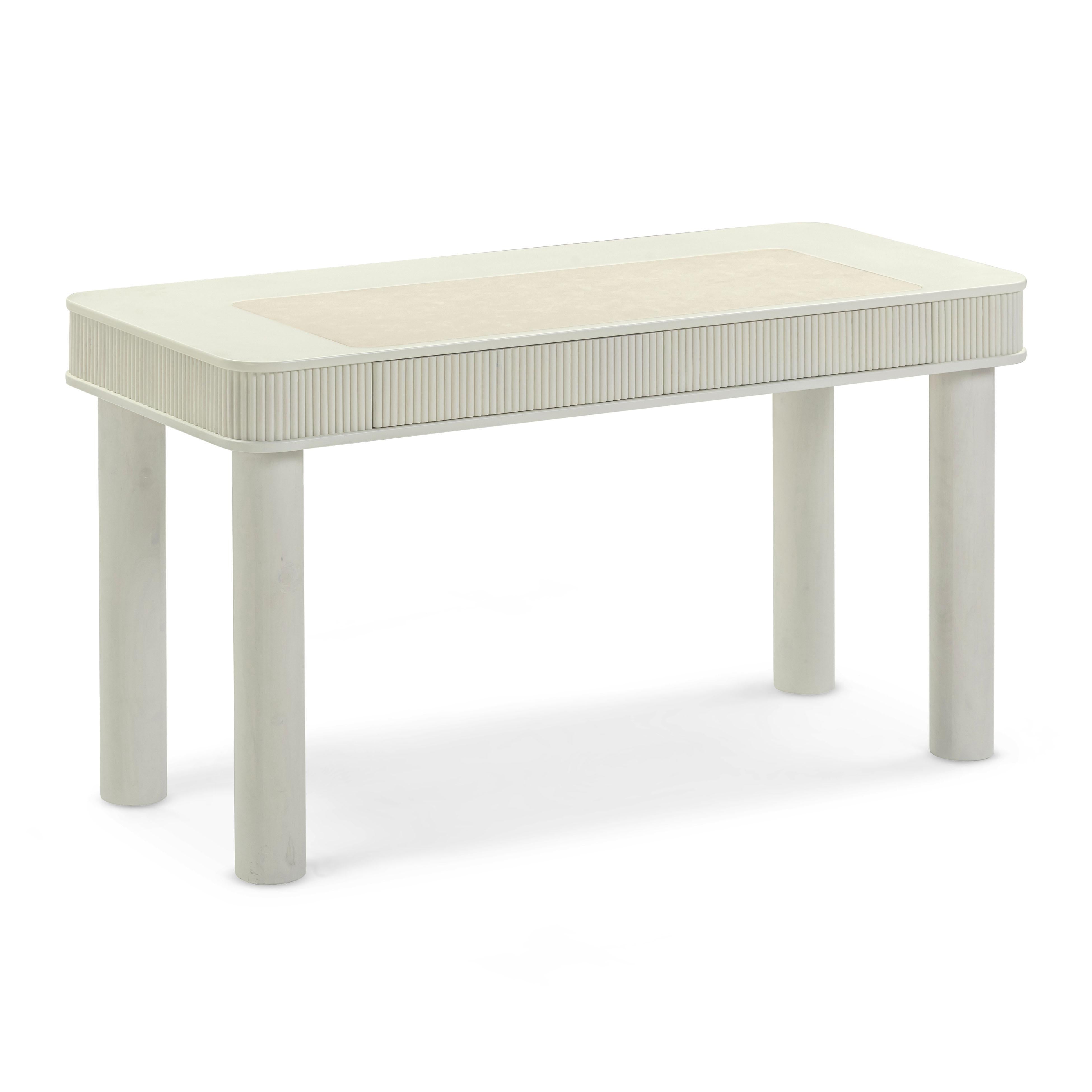 Sarah 55" Cream 2-Drawer Executive Work Desk